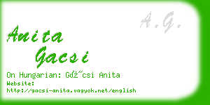 anita gacsi business card